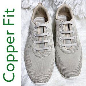 COPPER FIT FREEDOM ZERO GRAVITY MEN’S SLIP ON LOW TOP WALKING SNEAKERS BEIGE 9.5
